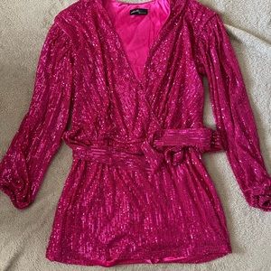 Vici Dolls Hot Pink Sequin Romper Dress. Brand New Never Worn.